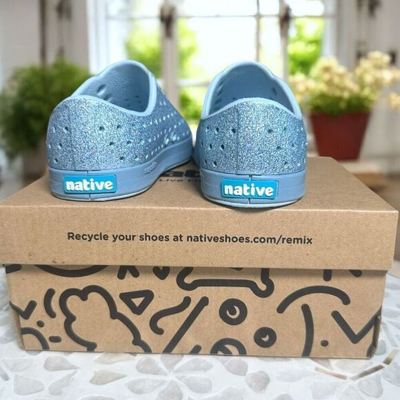 Native Jefferson Bling Glitter Slip-On Sneaker Water & Play  Shoes Toddler Baby - Picture 6 of 8